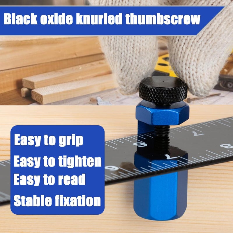 Eiahonen Tall Stair Gauges for Framing Square with Holder, Stair Gauge Layout Tools for Framing Square & Speed Square, Stair Guages Knobs Tool for Carpentry Squares, Framing Jig Circular Saw - Image 3